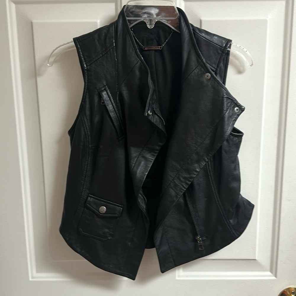 Trina Turk leather motorcycle vest Size 2